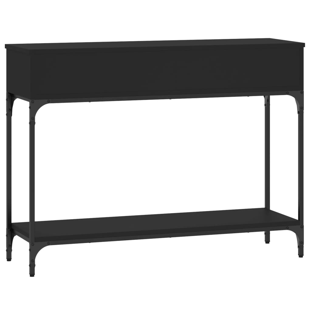 fekete szerelt fa tálalóasztal 100 x 30,5 x 75 cm