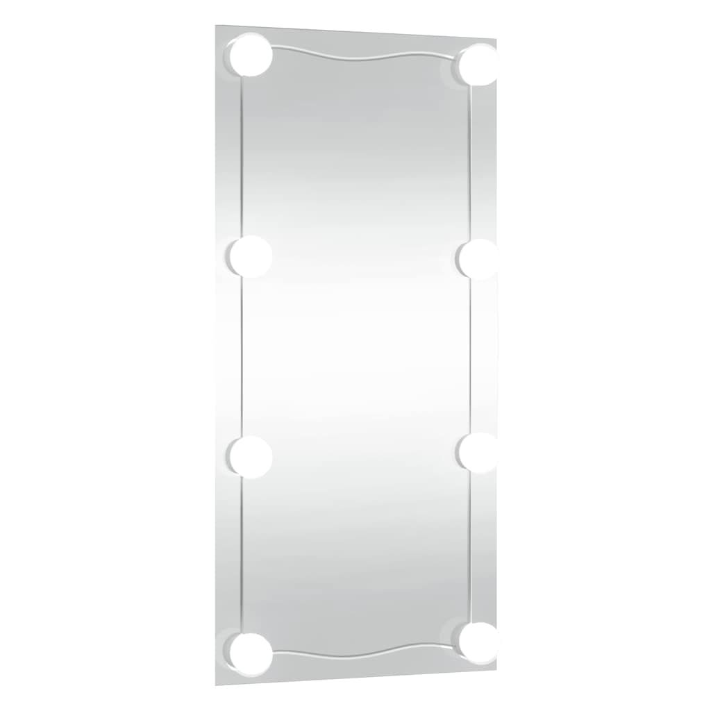 téglalap alakú üveg falitükör LED-lámpákkal 30 x 60 cm