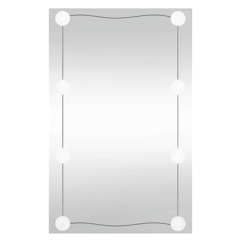 téglalap alakú üveg falitükör LED fényekkel 40 x 60 cm