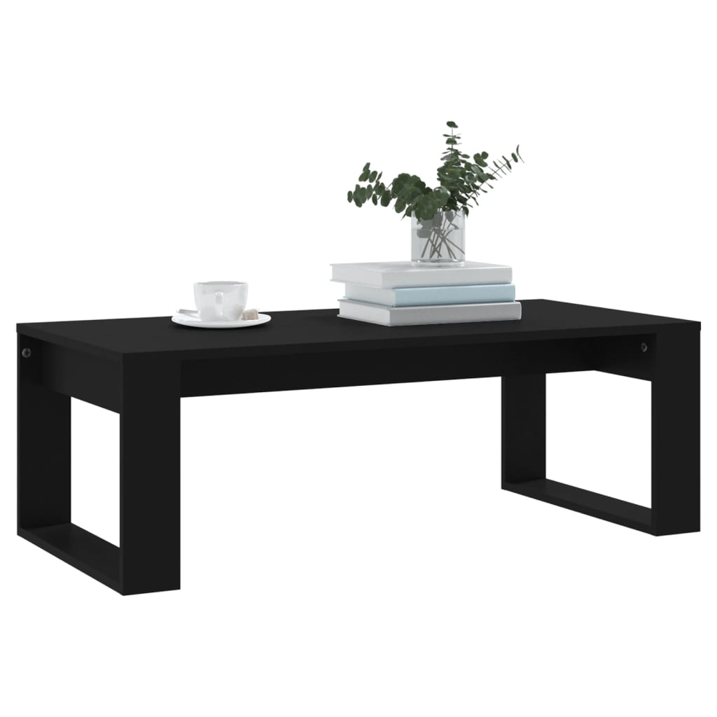 fekete szerelt fa dohányzóasztal 102 x 50 x 35 cm