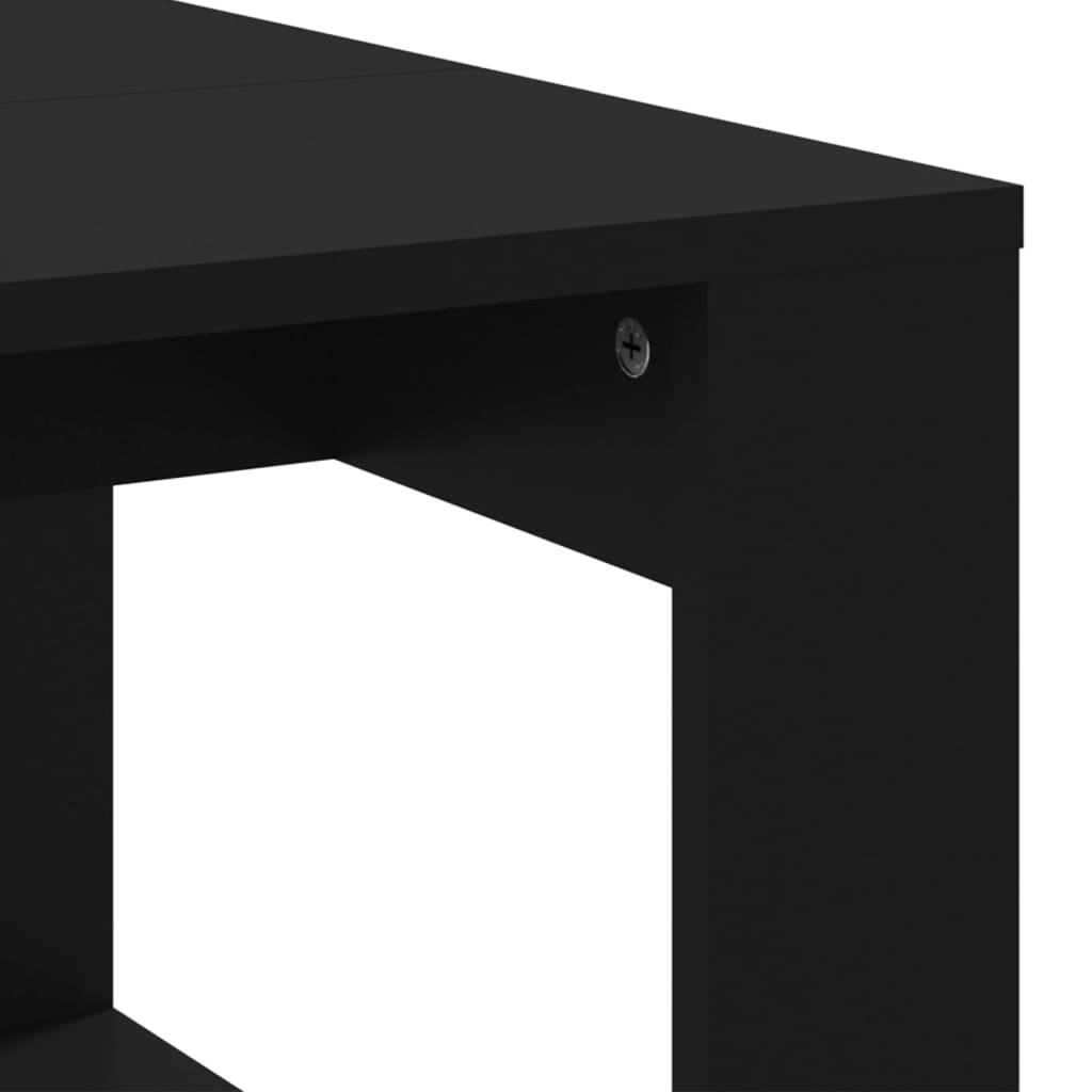 fekete szerelt fa dohányzóasztal 102 x 50 x 35 cm