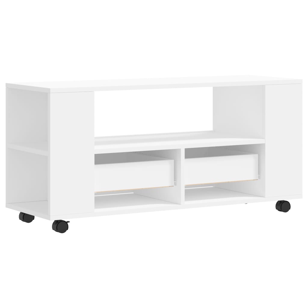 fehér szerelt fa TV-szekrény 102x34,5x43 cm