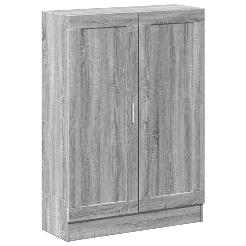 szürke sonoma színű szerelt fa könyvszekrény 82,5x30,5x115 cm