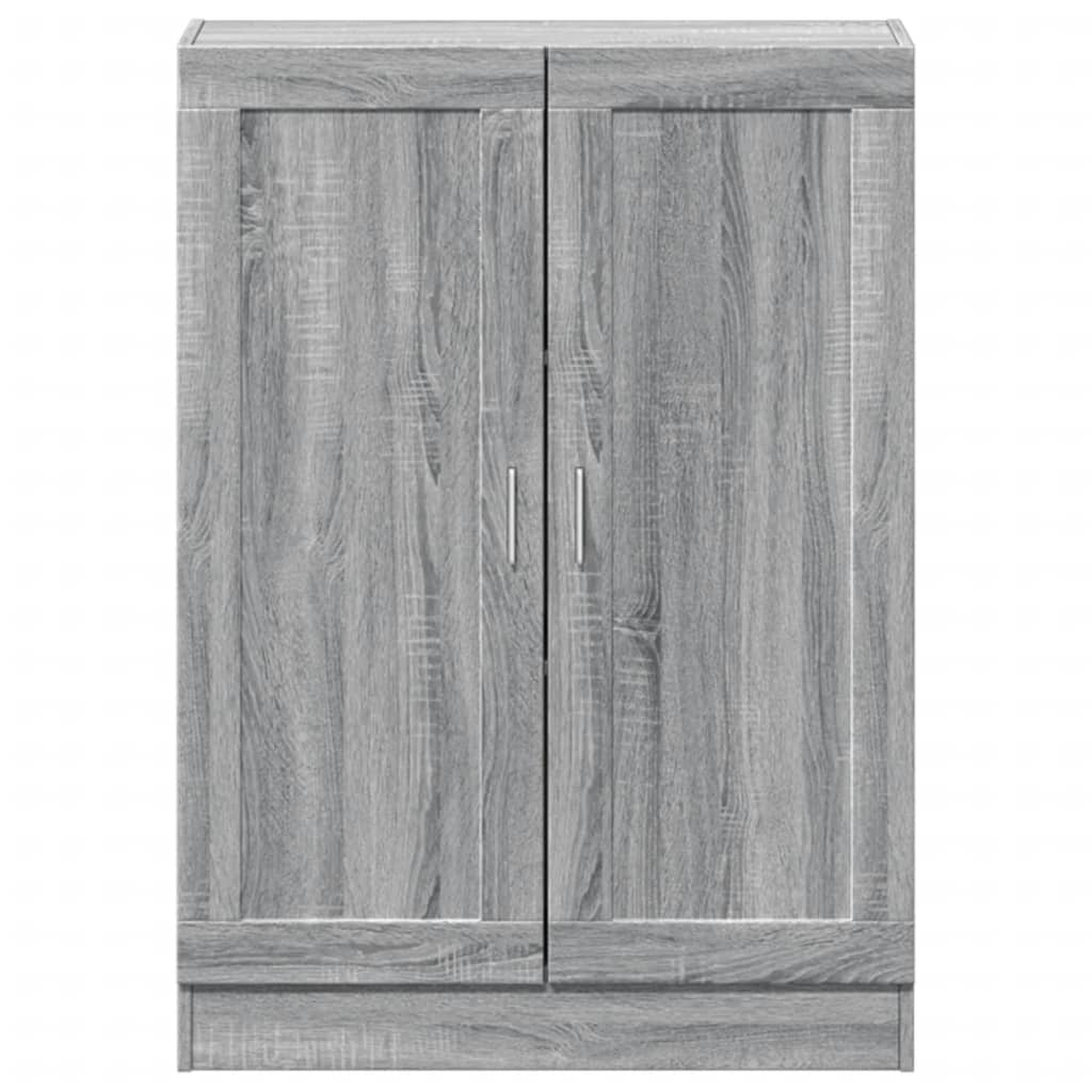szürke sonoma színű szerelt fa könyvszekrény 82,5x30,5x115 cm
