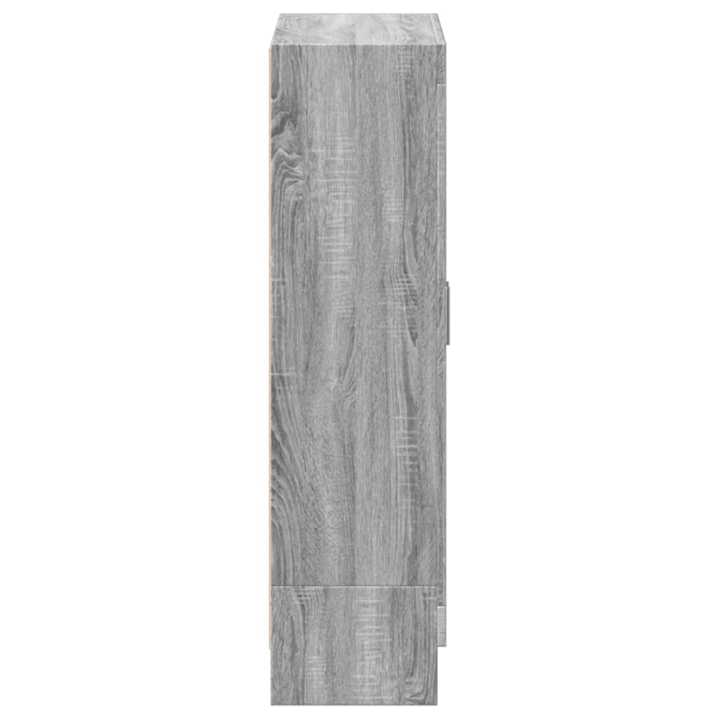 szürke sonoma színű szerelt fa könyvszekrény 82,5x30,5x115 cm