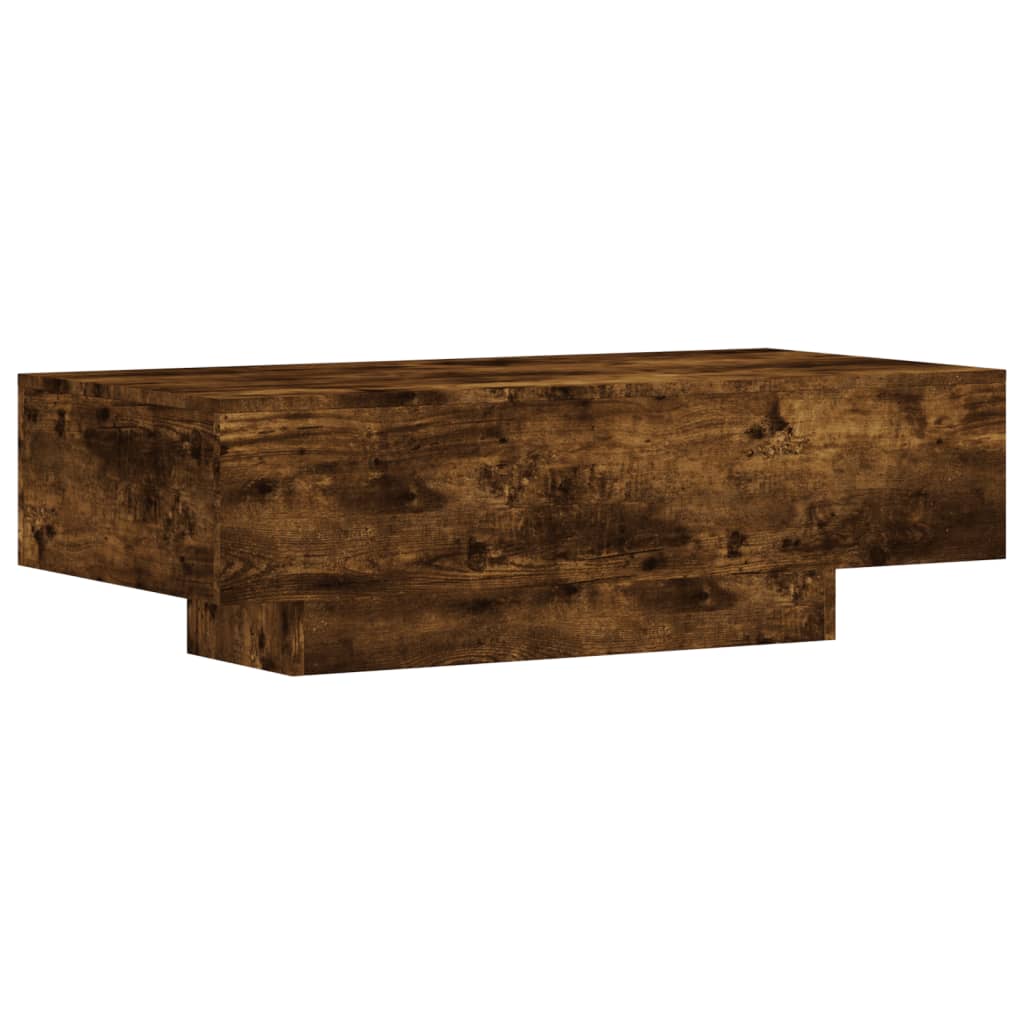 füstös tölgy színű szerelt fa dohányzóasztal 100x49,5x31 cm