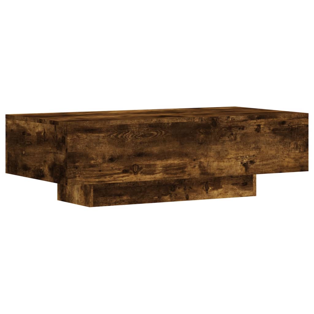füstös tölgy színű szerelt fa dohányzóasztal 100x49,5x31 cm