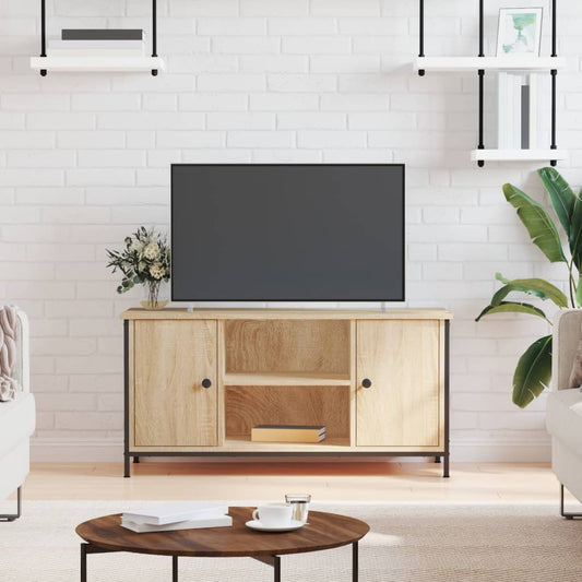 sonoma tölgy színű szerelt fa fali TV-szekrény 100x40x50 cm
