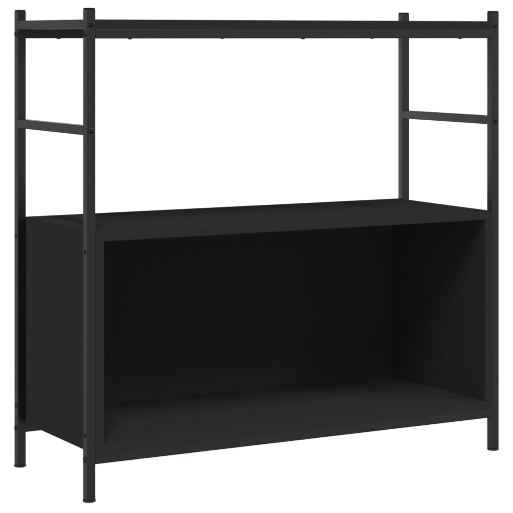fekete szerelt fa és vas könyvespolc 80 x 30 x 78,5 cm