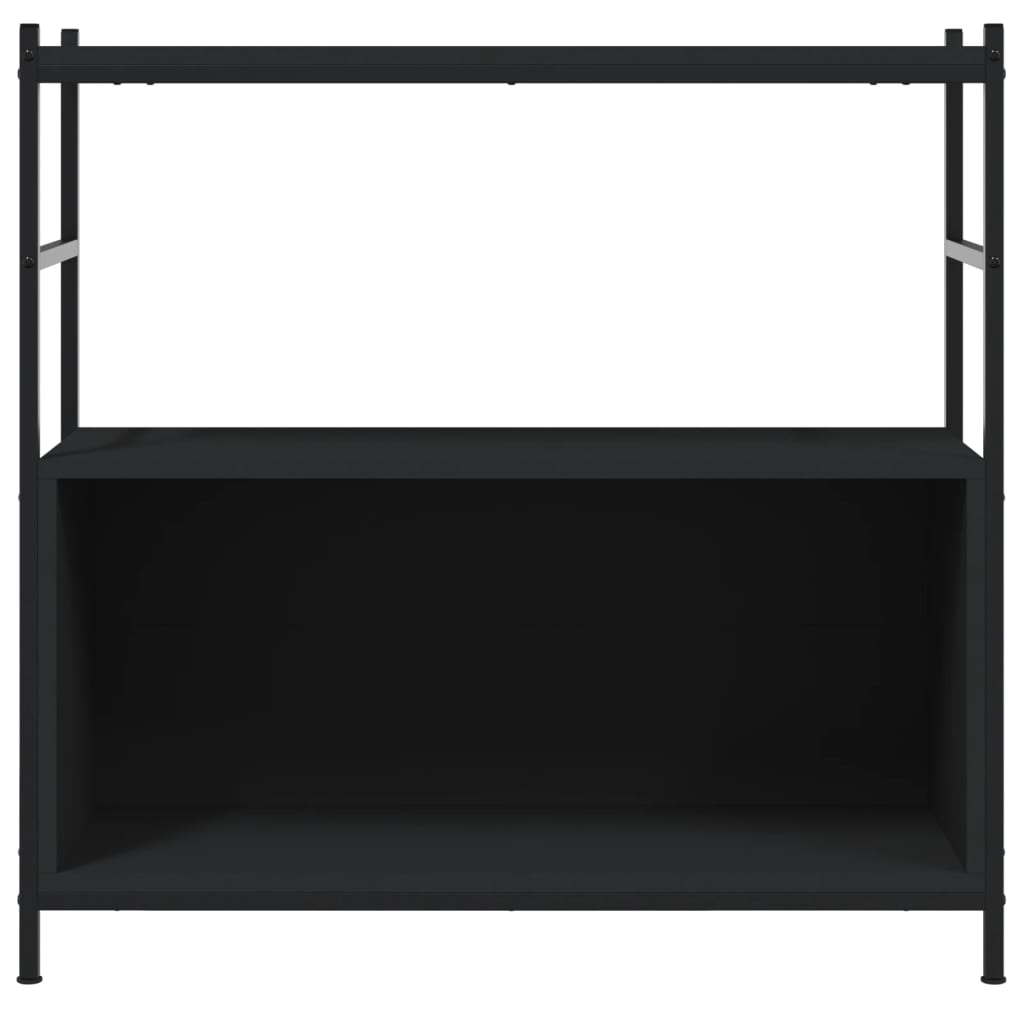 fekete szerelt fa és vas könyvespolc 80 x 30 x 78,5 cm