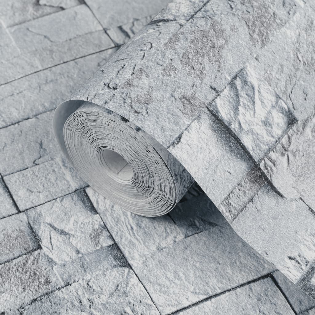 világosszürke kőhatású nem szőtt 3D tapéta 10 x 0,53 m