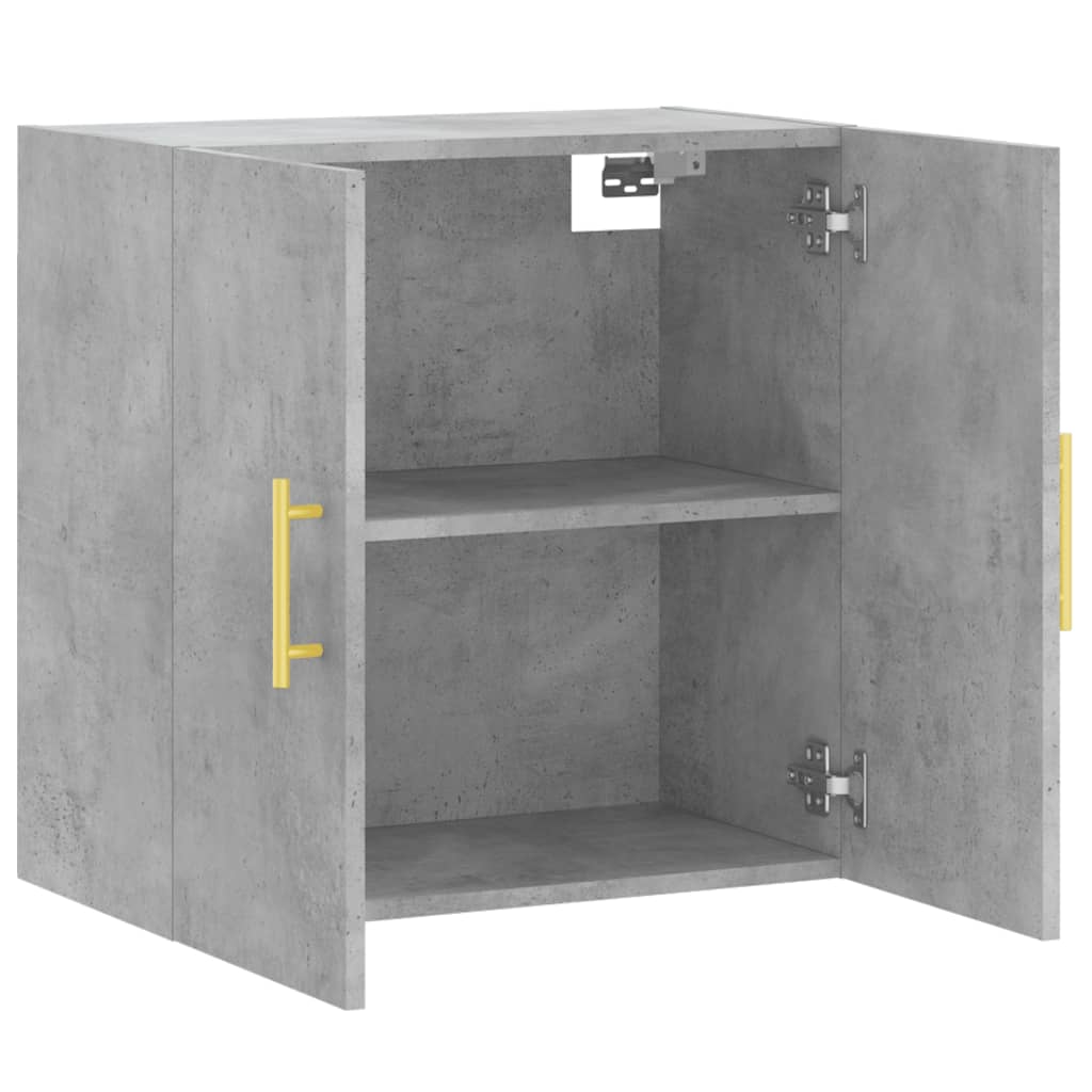 betonszürke szerelt fa faliszekrény 60 x 31 x 60 cm