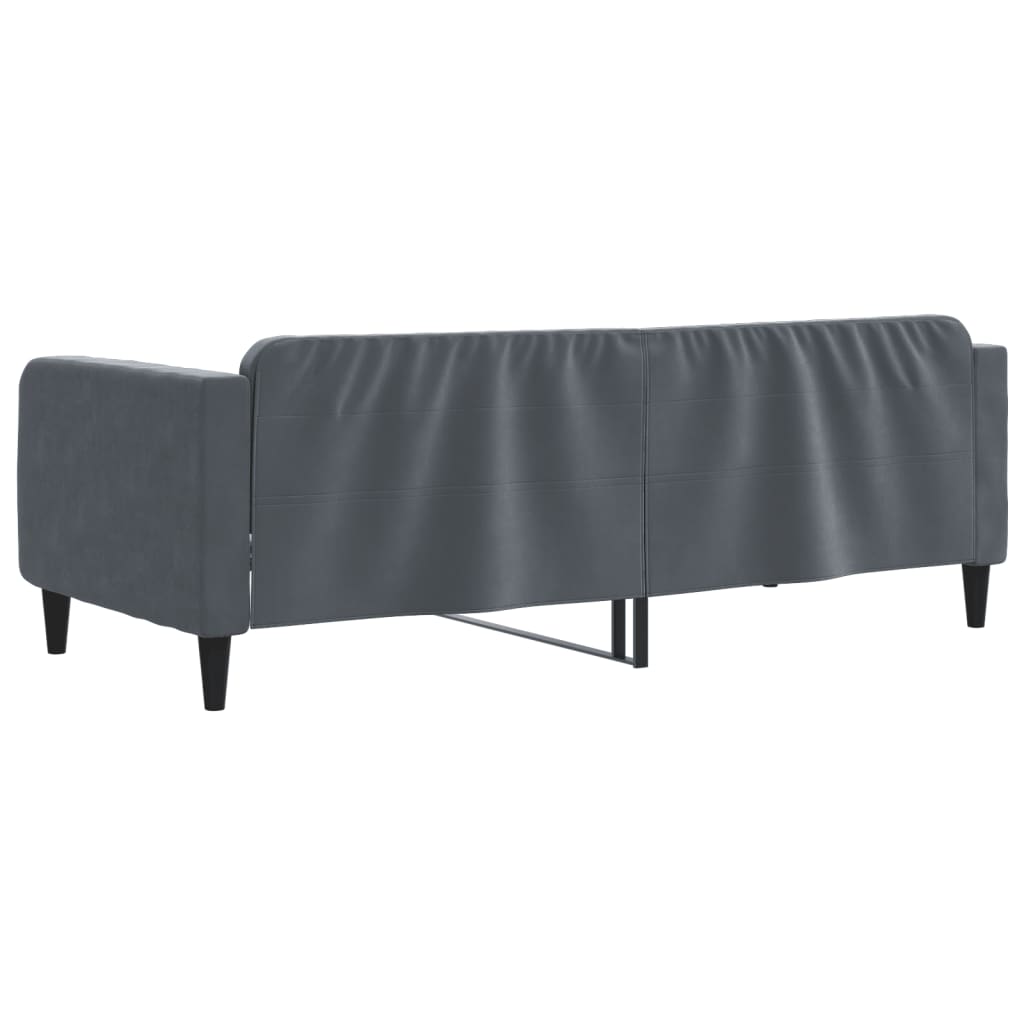 sötétszürke bársony kanapéágy 90x200 cm