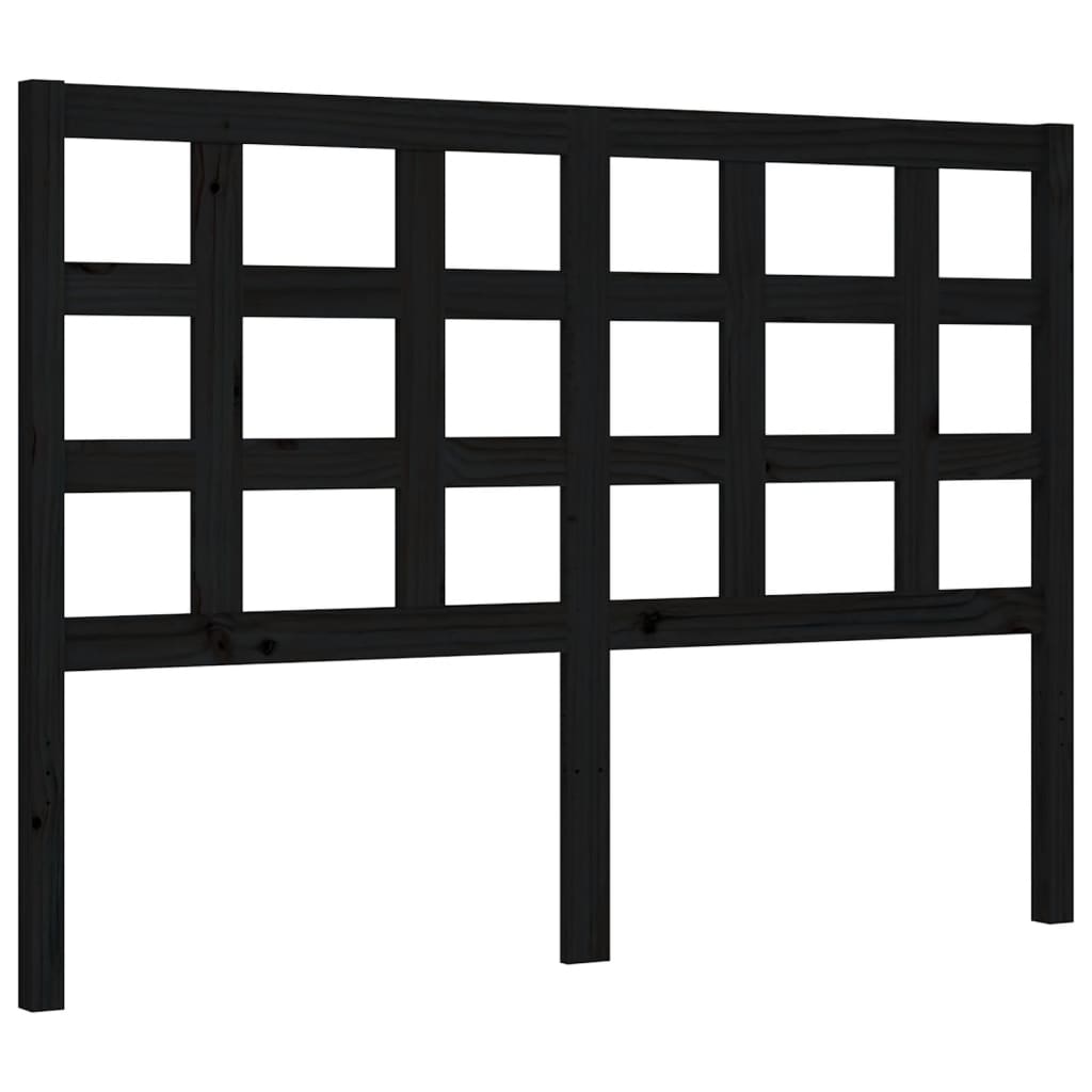 fekete tömör fa ágykeret fejtámlával 140 x 190 cm