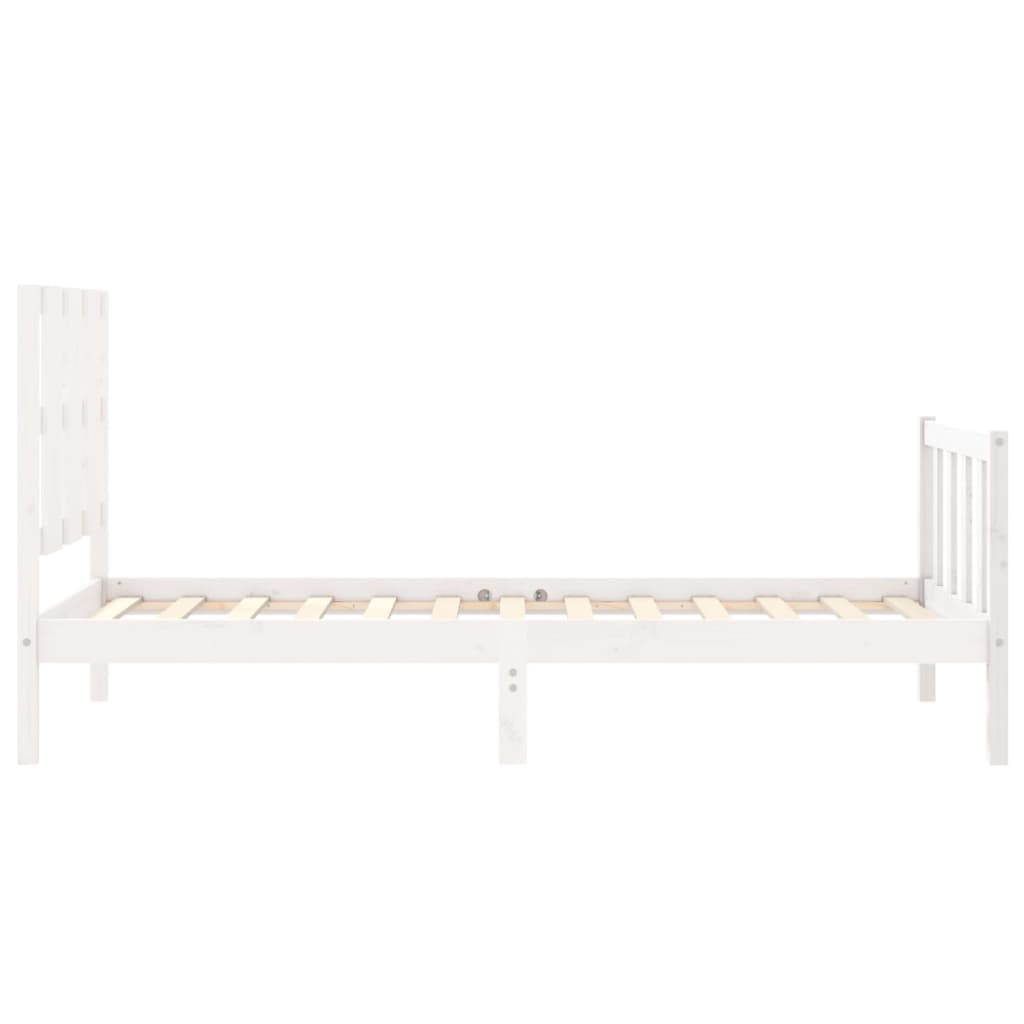 fehér tömör fenyőfa ágy matrac nélkül 90 x 200 cm