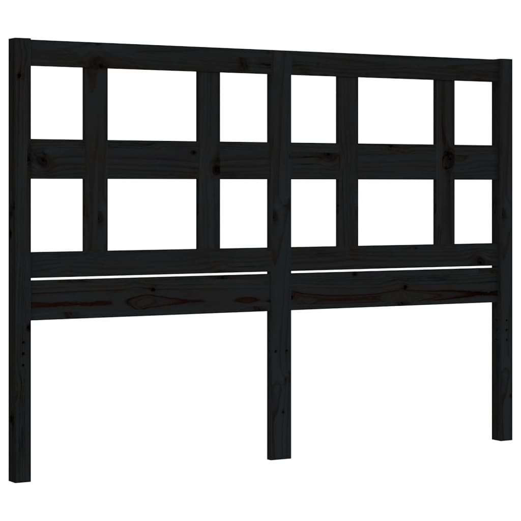 fekete tömör fa ágykeret fejtámlával 140 x 190 cm