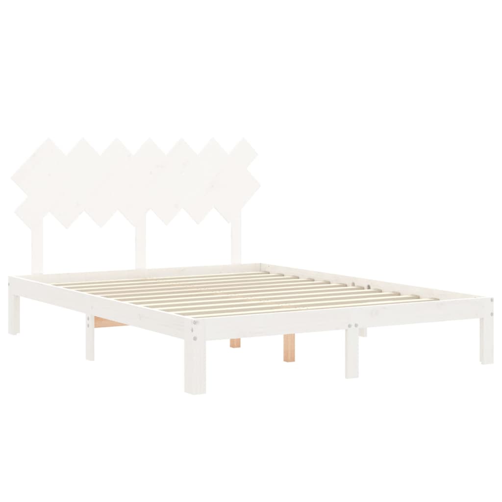 fehér tömör fenyőfa ágy matrac nélkül 140x190 cm