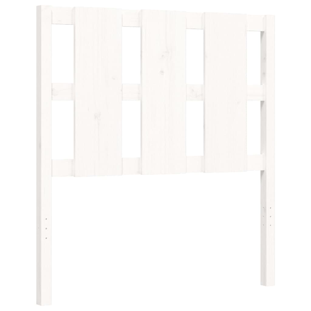 fehér tömör fa ágykeret fejtámlával 90 x 200 cm