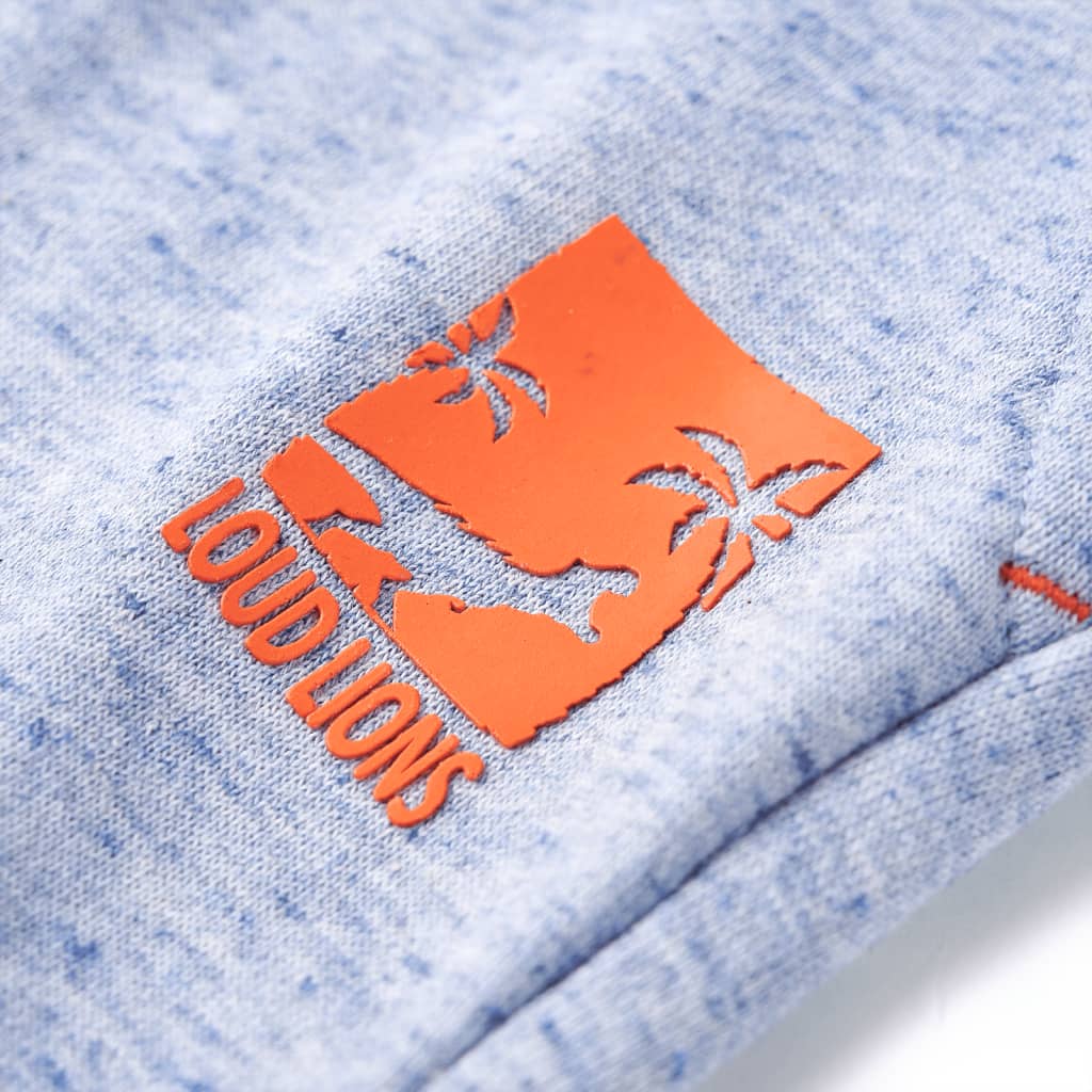 Kék melange gyerekrövidnadrág húzózsinórral 128