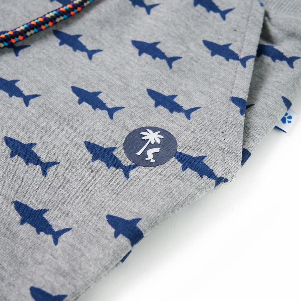 Világosszürke melange gyerekrövidnadrág húzózsinórral 128