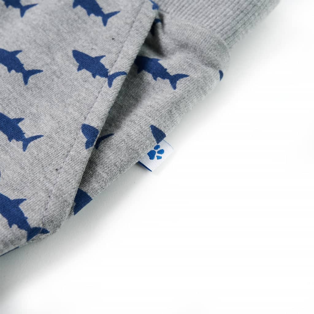 Világosszürke melange gyerekrövidnadrág húzózsinórral 128