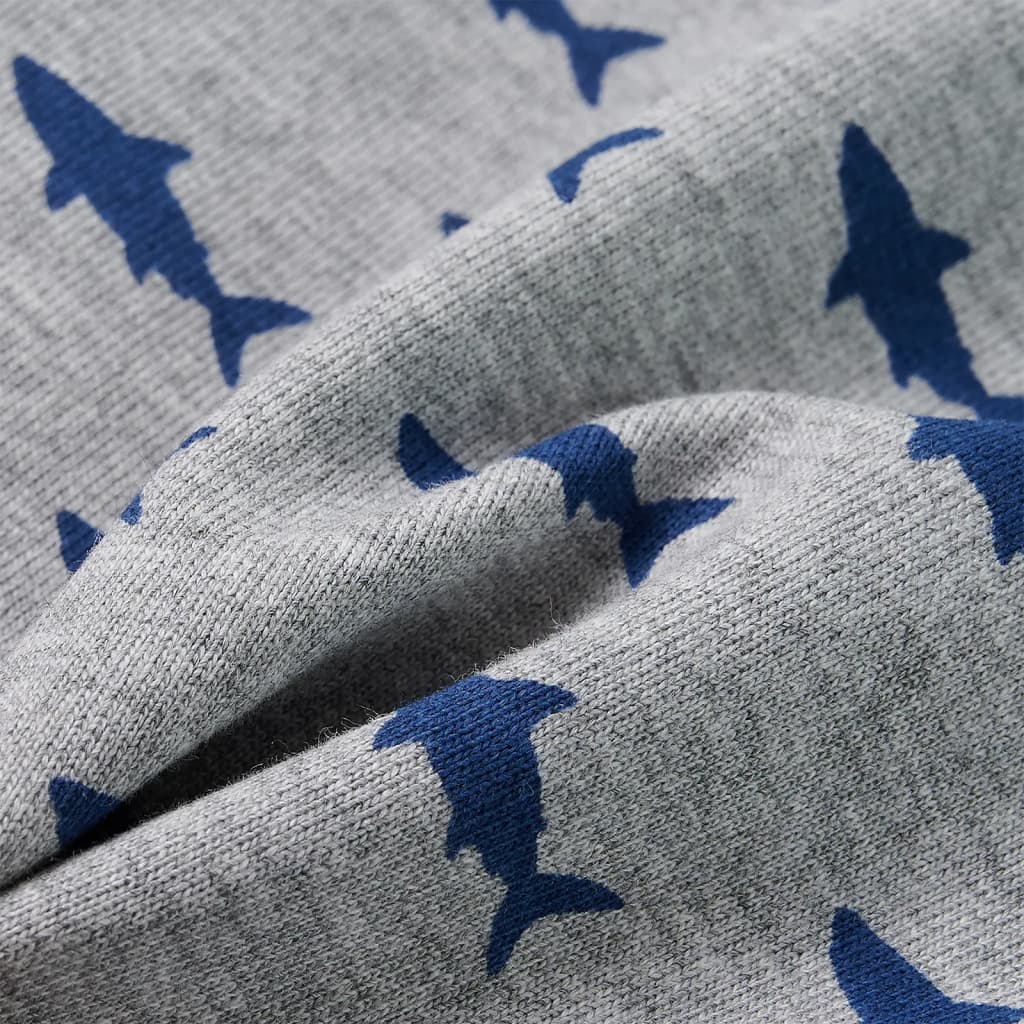 Világosszürke melange gyerekrövidnadrág húzózsinórral 128