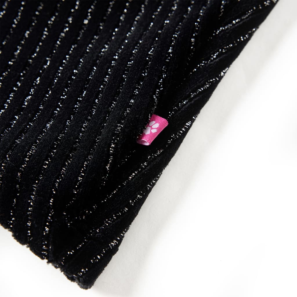 Fekete gyerekszoknya leopárdmintás derékpánttal 116