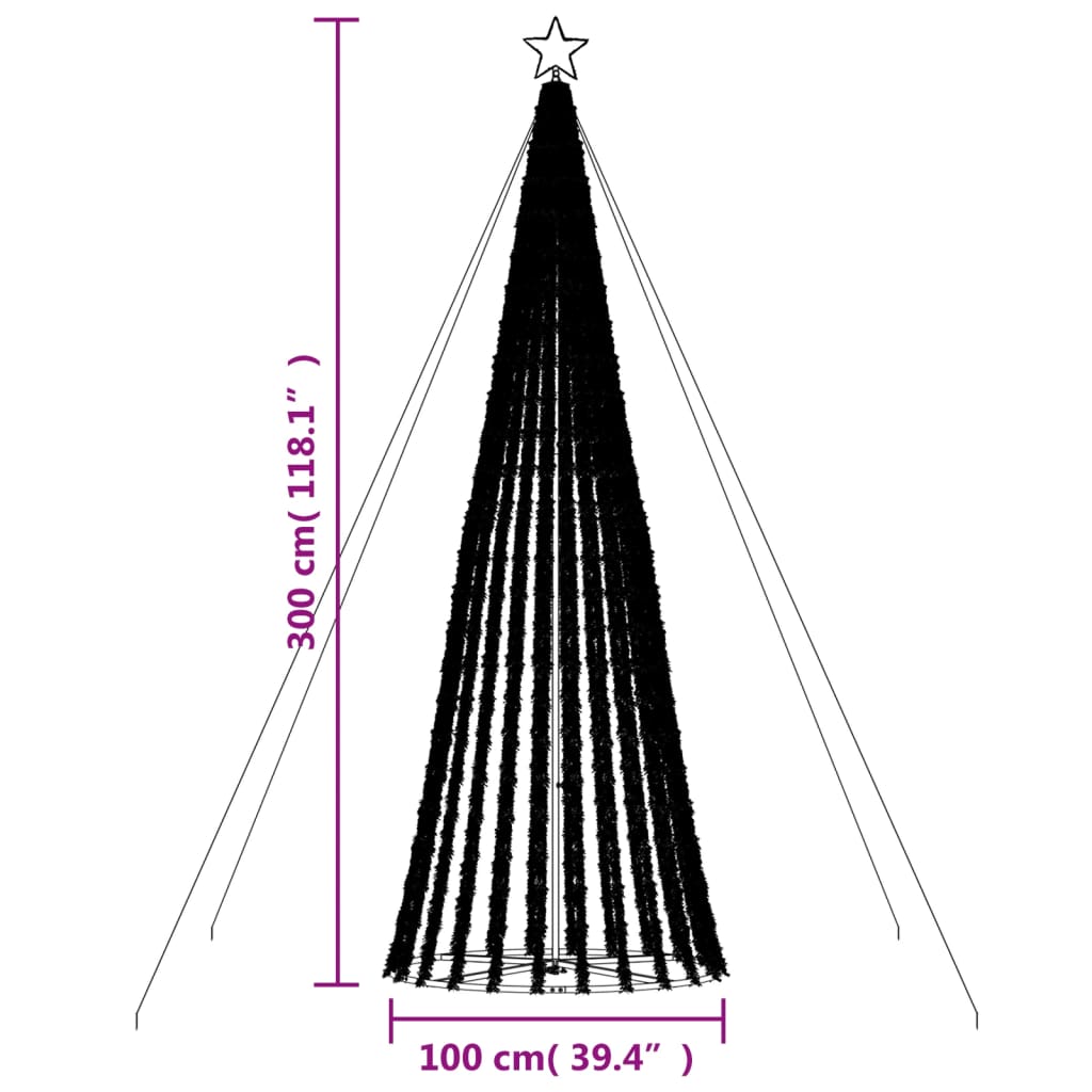 hideg fehér LED karácsonyfa 688 LED 300 cm