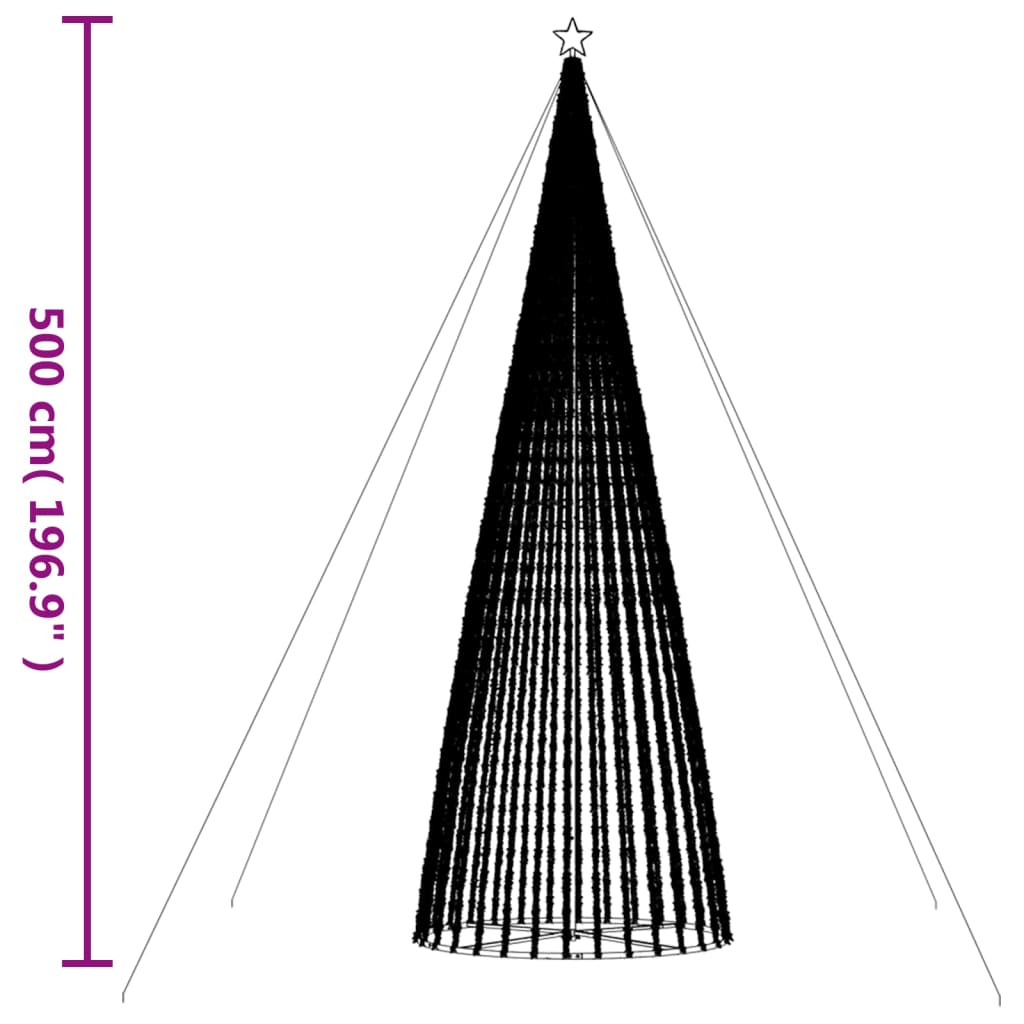 meleg fehér LED karácsonyfa 1544 LED 500 cm