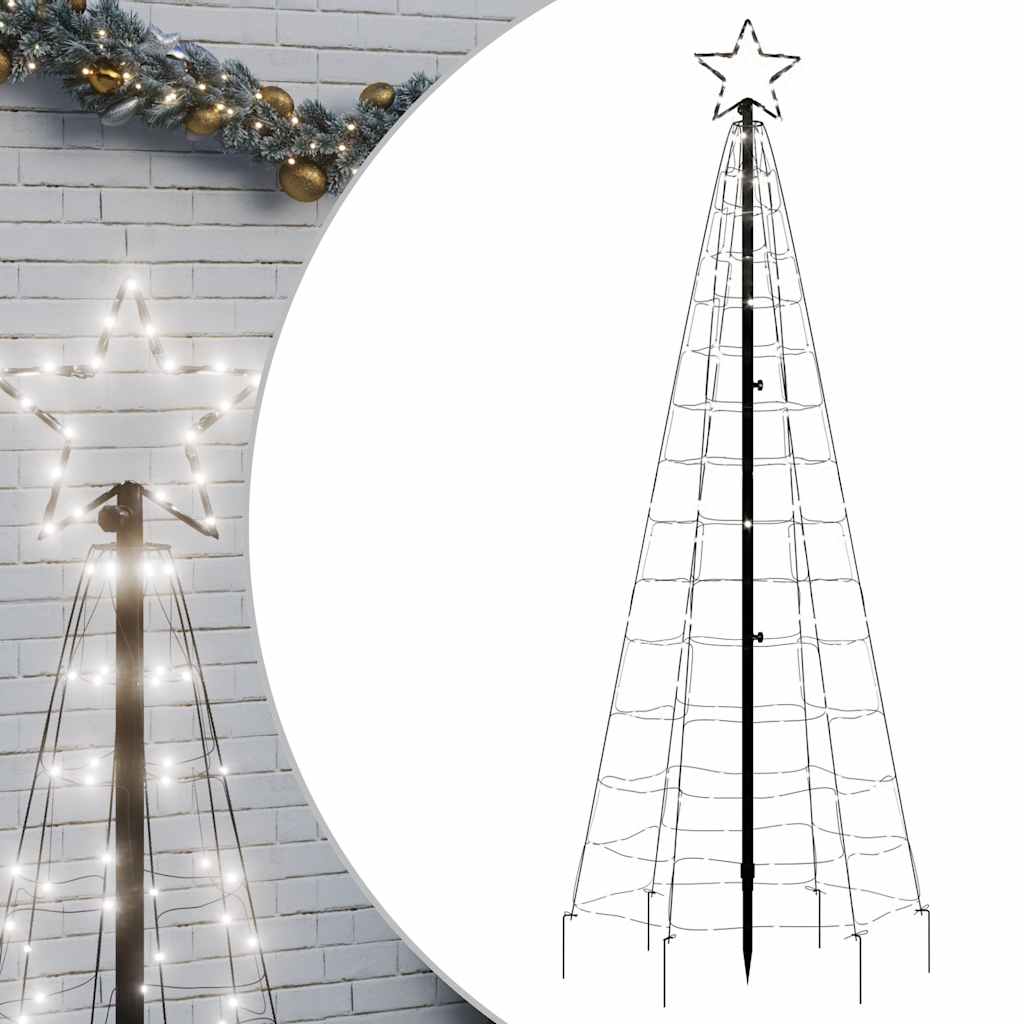 hideg fehér LED karácsonyfa tüskékkel 220 LED 180 cm