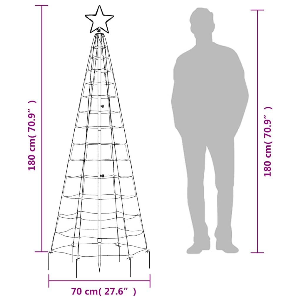 kék LED karácsonyfa tüskékkel 220 LED 180 cm