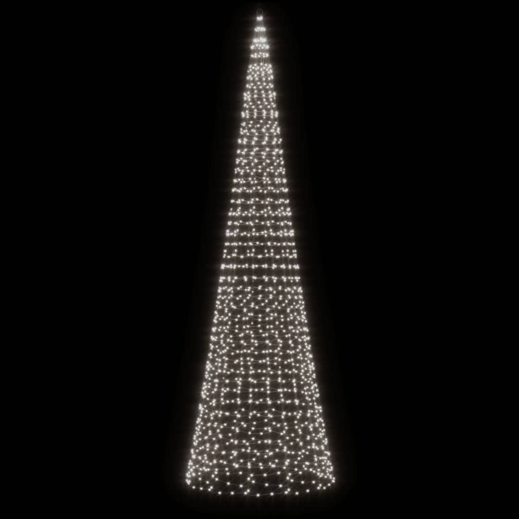 hideg fehér LED karácsonyfa zászlórúdra 1534 LED 500 cm