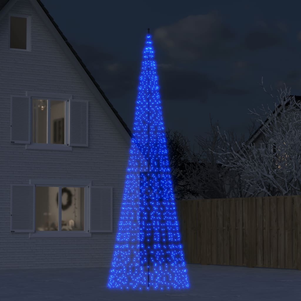 kék LED karácsonyfa zászlórúdra 1534 LED 500 cm