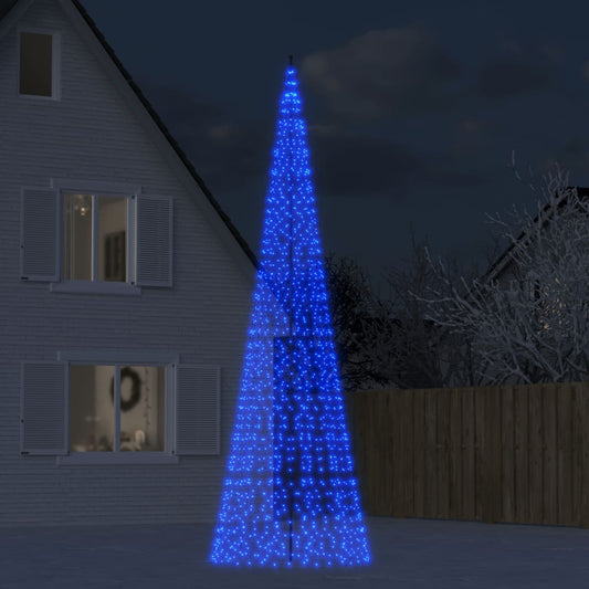 kék LED karácsonyfa zászlórúdra 1534 LED 500 cm