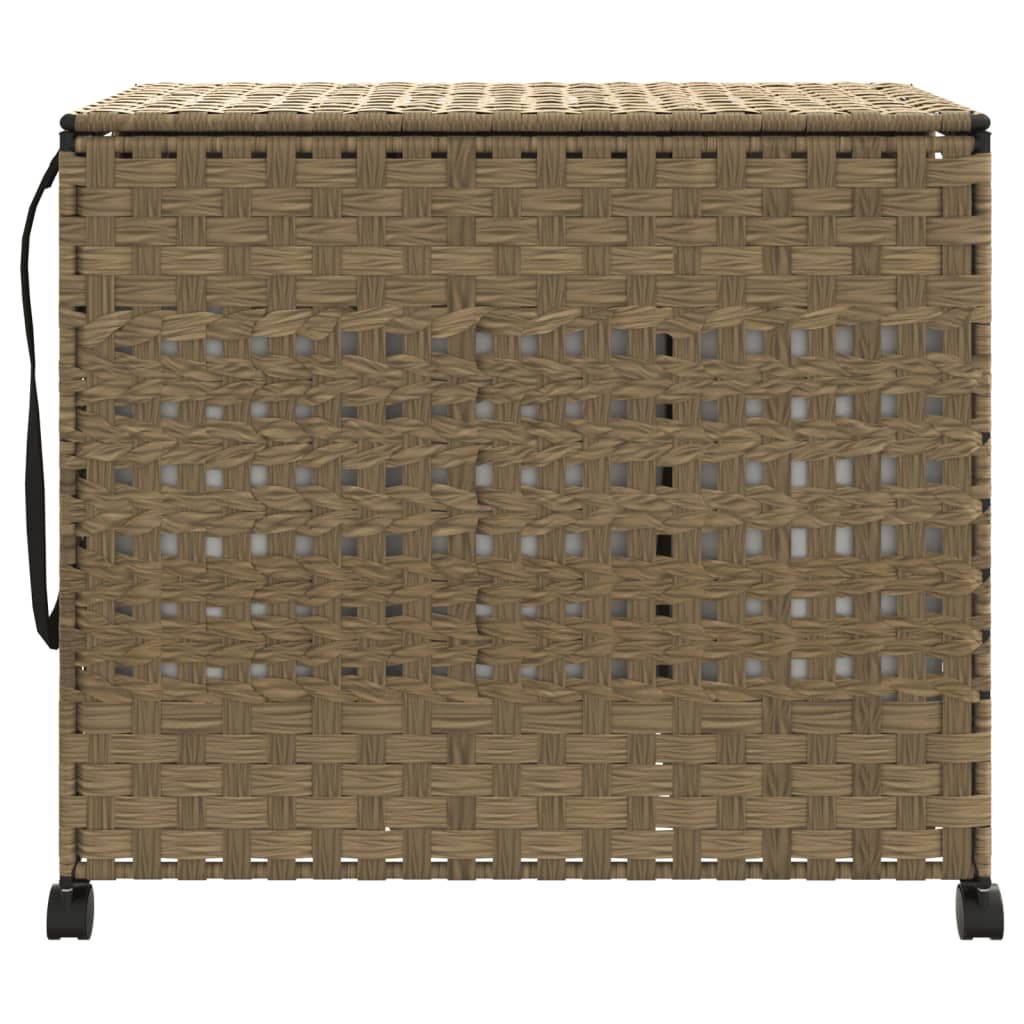 rattan szennyeskosár kerekekkel 66x35x60 cm