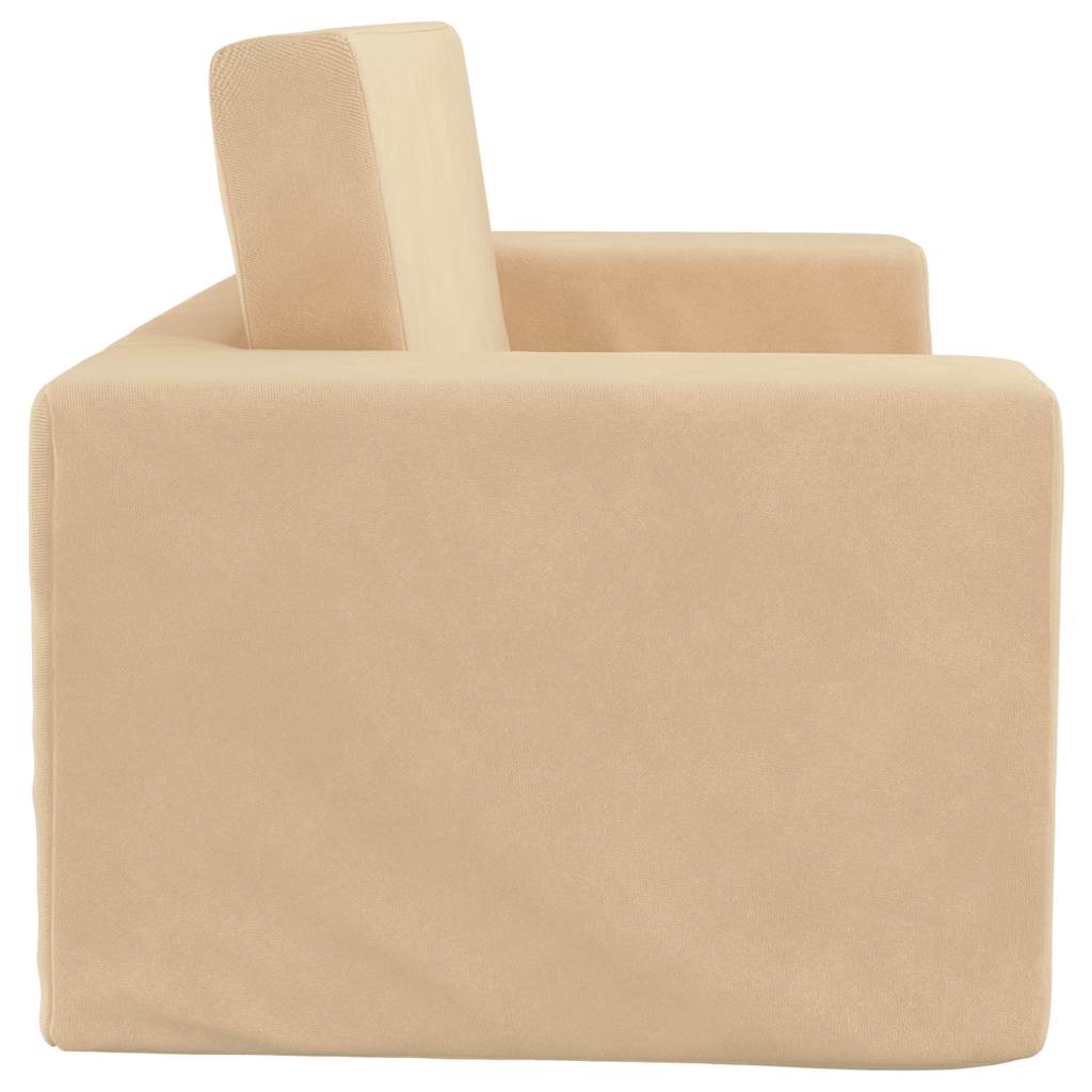 kétszemélyes krémszínű puha plüss gyerek kanapéágy