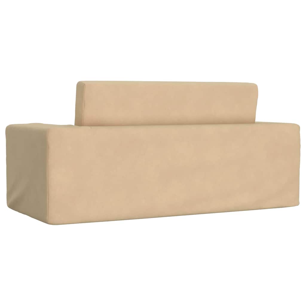 kétszemélyes krémszínű puha plüss gyerek kanapéágy