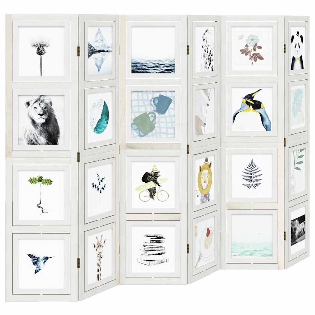 6 paneles fehér tömör császárfa térelválasztó