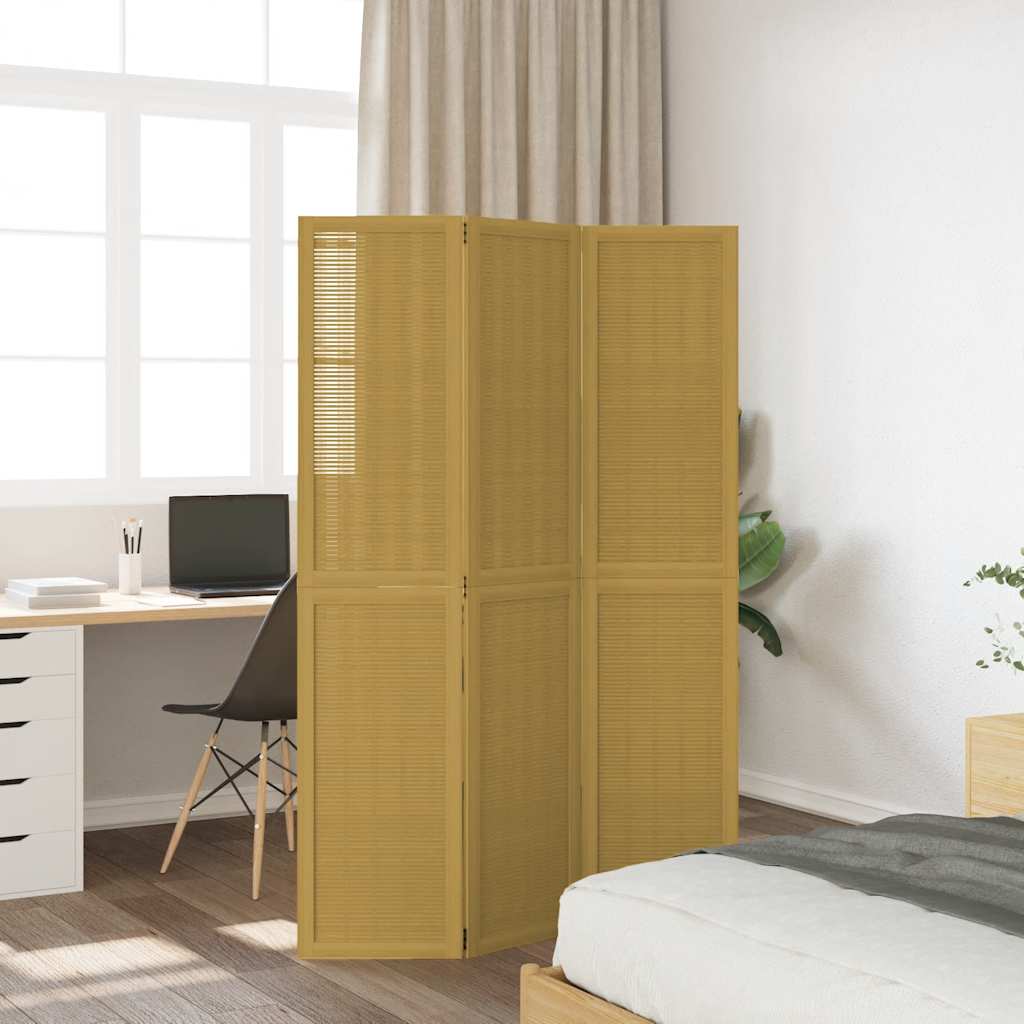 3 paneles barna tömör császárfa térelválasztó