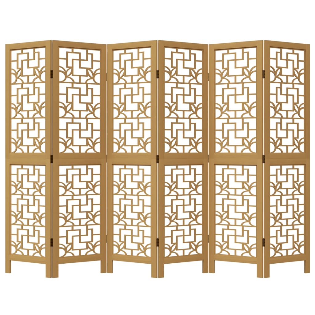 6 paneles barna tömör császárfa térelválasztó