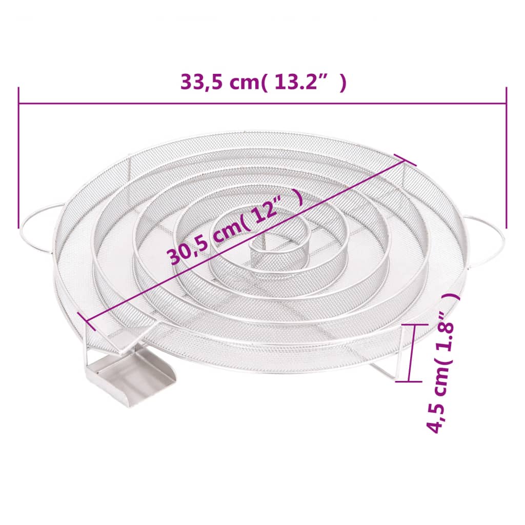 kerek rozsdamentes acél hidegfüst-generátor 33,5 cm