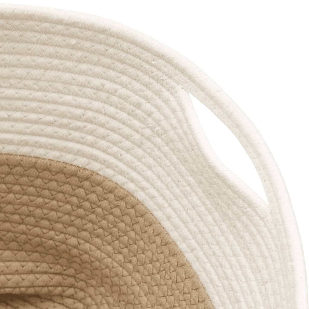 bézs és fehér pamut tárolókosár Ø40 x 35 cm