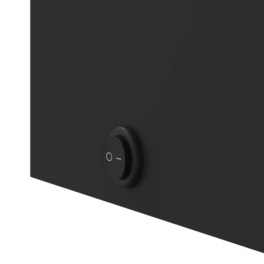 fekete tükrös fürdőszobaszekrény LED-del 60 x 13 x 52 cm
