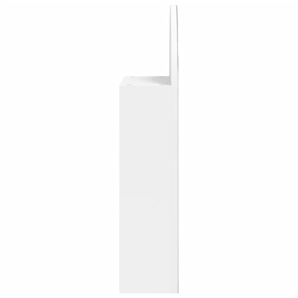 fehér ívelt tükrös fürdőszobaszekrény LED-del 42 x 13 x 70 cm