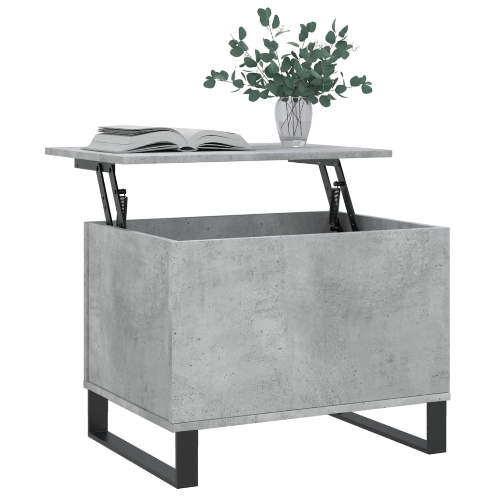 betonszürke szerelt fa dohányzóasztal 60 x 44,5 x 45 cm