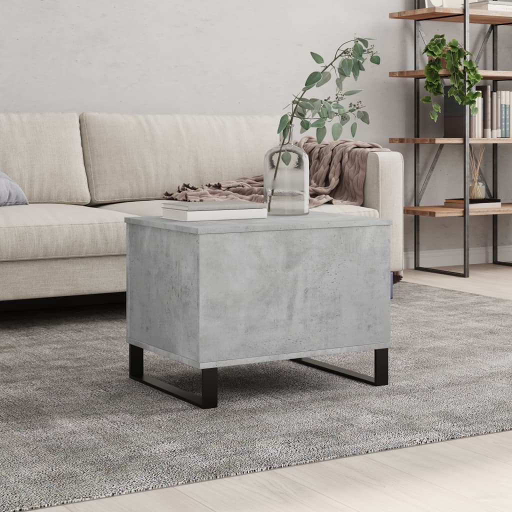 betonszürke szerelt fa dohányzóasztal 60 x 44,5 x 45 cm