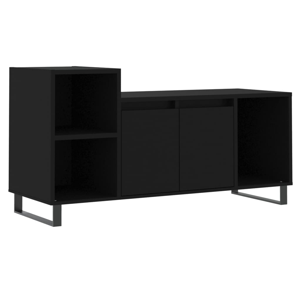 fekete szerelt fa TV-szekrény 100x35x55 cm