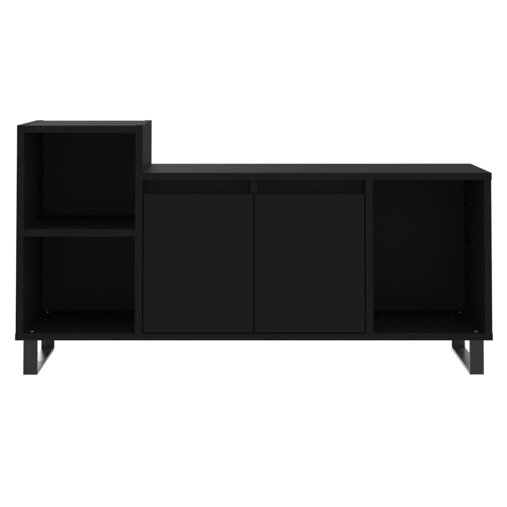 fekete szerelt fa TV-szekrény 100x35x55 cm