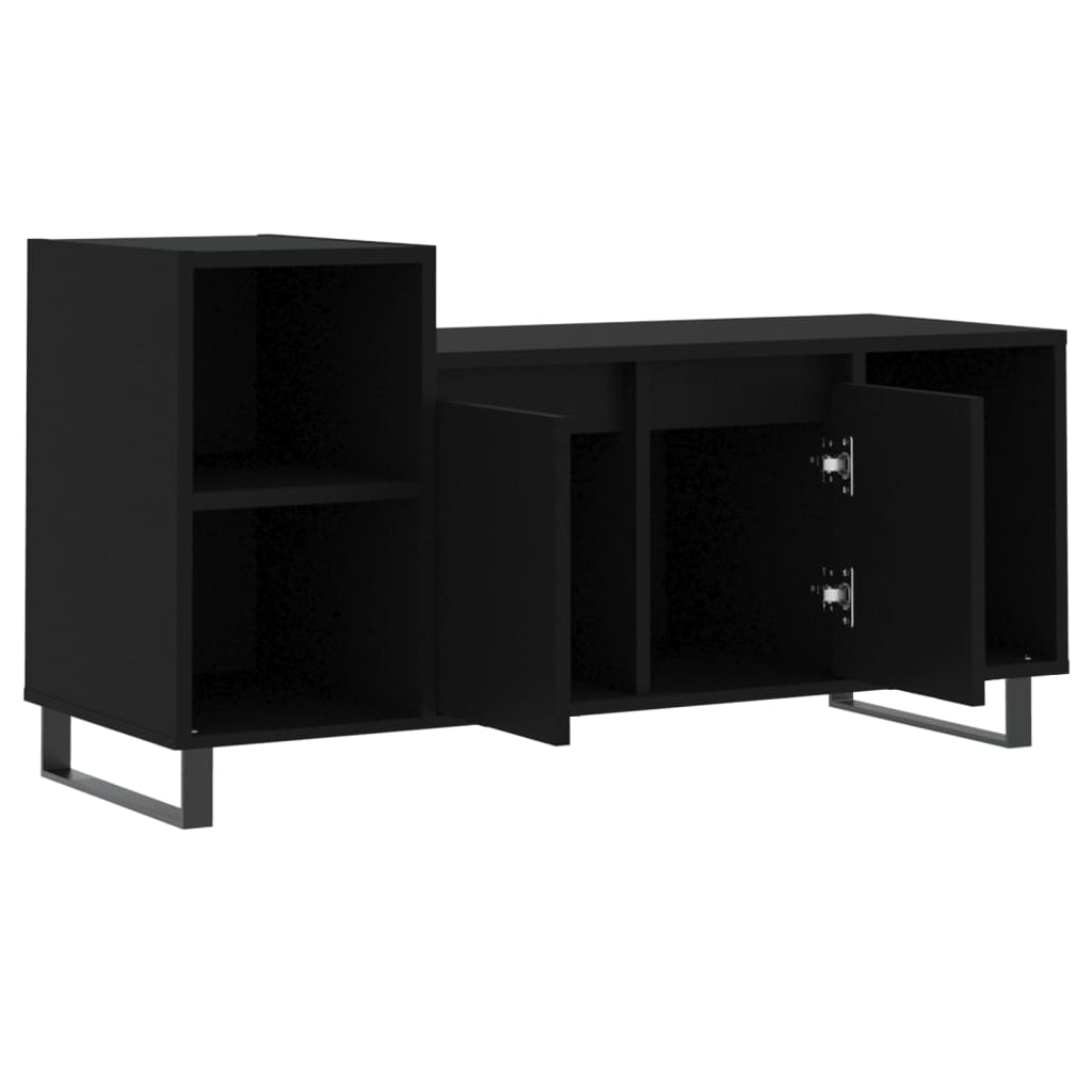 fekete szerelt fa TV-szekrény 100x35x55 cm