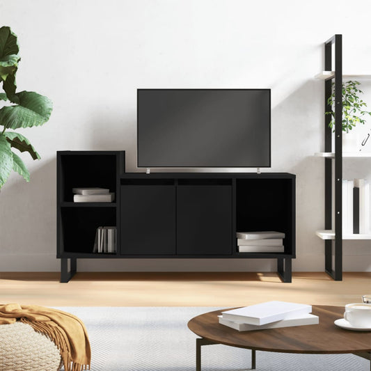 fekete szerelt fa TV-szekrény 100x35x55 cm